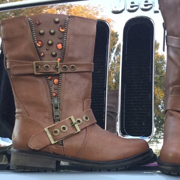 Shoes - LAST PAIR, 5.5Studded Brown Boots BRAND NEW IN BOX
